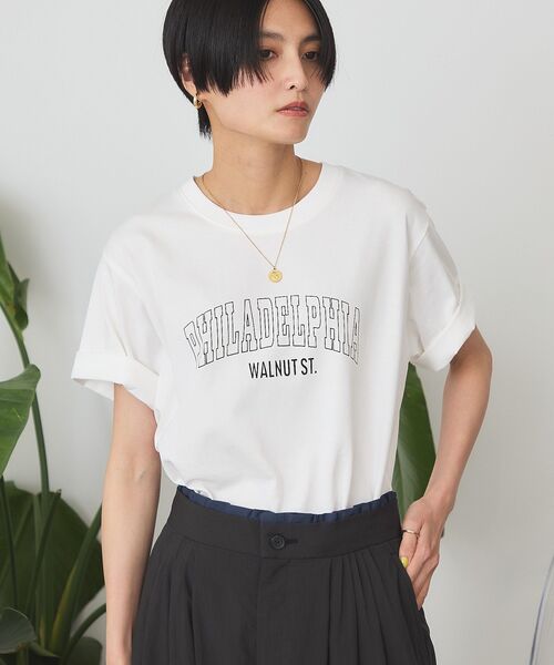 【新品・未使用】イチパーセント USU カレッジロゴTシャツ AMERICAN HOLIC（アメリカンホリック） tシャツ 半袖 「マルチ機能