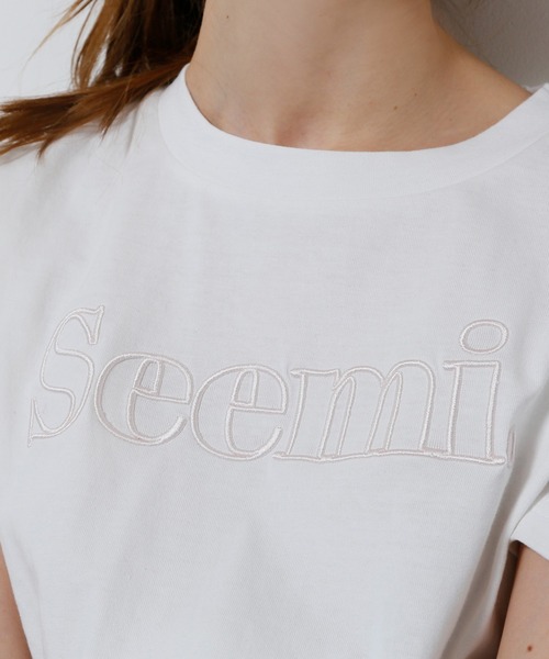 「Seemi. byNICECLAUP」 半袖カットソー FREE ホワイト×ブラック レディース_画像9