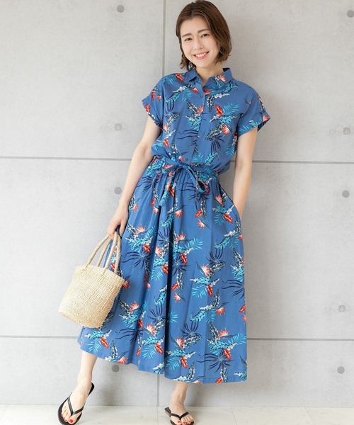 「PREFERIR」 シャツワンピース SMALL ネイビー レディース_画像3