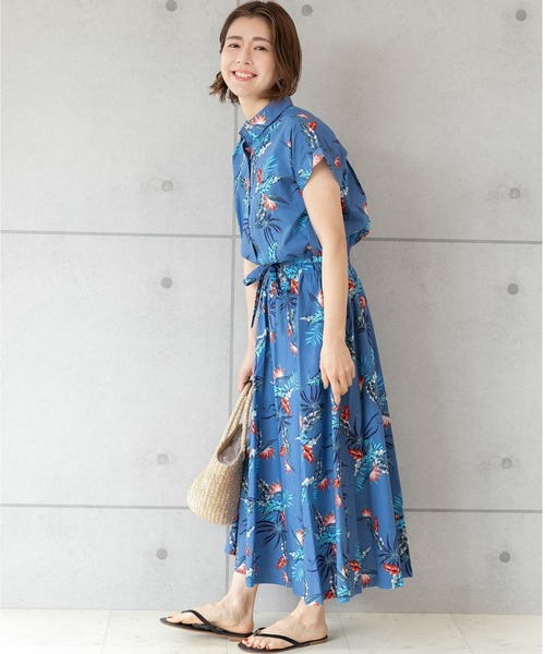 「PREFERIR」 シャツワンピース SMALL ネイビー レディース_画像5
