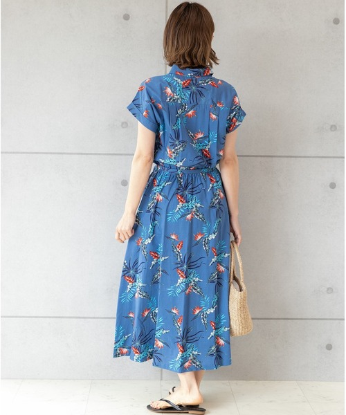 「PREFERIR」 シャツワンピース SMALL ネイビー レディース_画像7