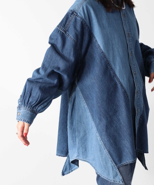 チャミこ KAPITAL デニム ホーボーリメイク ブッファン シャツ KAPITAL]8ozデニム GREAT KOUNTRY ダメージドベースボールシャツ