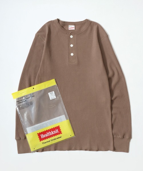 Healthknit（ヘルスニット） ヘンリーネック tシャツ レディース