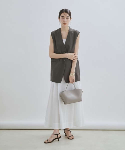 SALON adam et rope' ジレ　ベスト 25SS]GENTLE SILKジレ【セットアップ対応】（ベスト）｜SALON