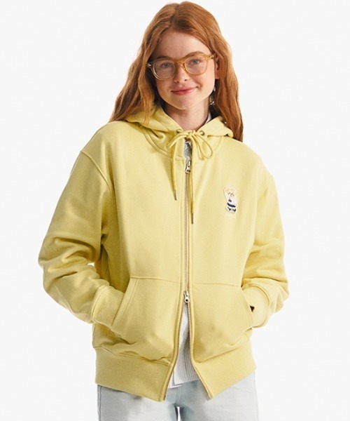 ◆KIRSH◆ WITTY BUNNY WAPPEN HOODIE ZIP UP 男女兼用 韓国発 パーカー KIRSH WITTY BUNNY WAPPEN HOODIE ZIP UP/キルシーウィ