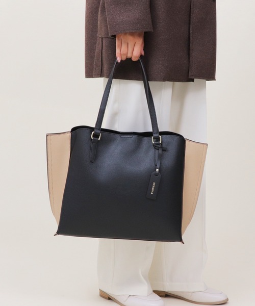 お仕事、通学に！22000円☆新品 送料込☆３層 Ａ４横 トートバッグ トートバッグ レディース ショルダーバッグ 3層 A4 2way