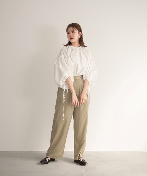 Amiur（エミレ） シャツ ブラウス squeeze sleeve gather blouse