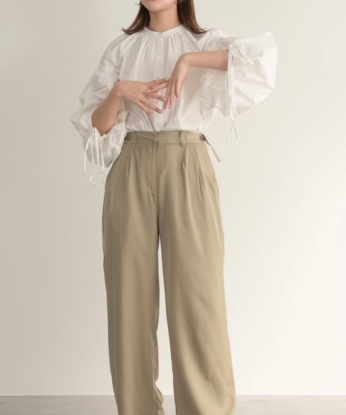 Amiur（エミレ） シャツ ブラウス squeeze sleeve gather blouse