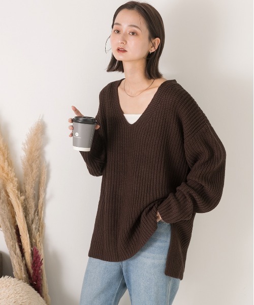 ad thie（アドティエ） ニット セーター 畦編み Vネックニット
