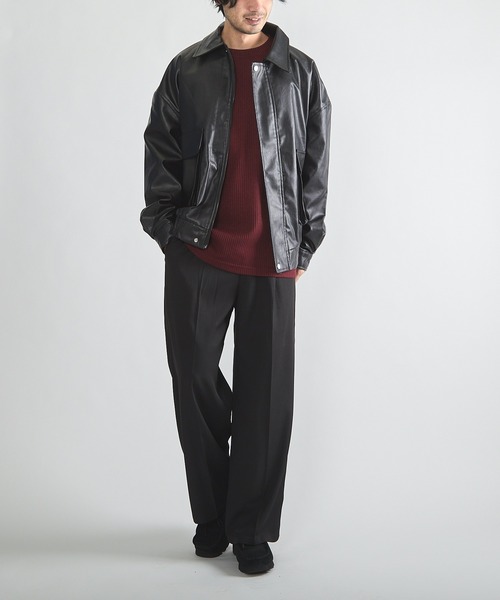 CERCA ブルゾン アウター RS/PUレザービッグシルエットブルゾン メンズ