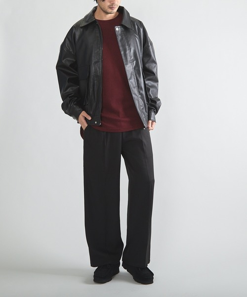 CERCA ブルゾン アウター RS/PUレザービッグシルエットブルゾン メンズ