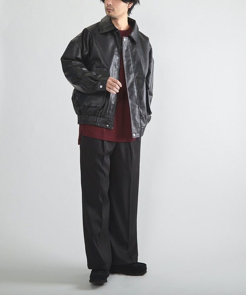 CERCA ブルゾン アウター RS/PUレザービッグシルエットブルゾン メンズ