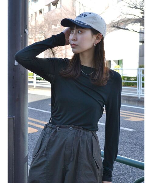 ungrid＊接結ロングスリーブtee Ungrid（アングリッド） tシャツ サイドオープンロングスリーブTee