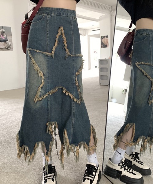 KOM（ドットコム） デニムスカート A'GEM/9 × 「.KOM/ドットケー