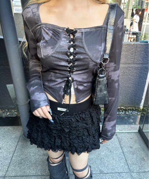 トップス Yhu XU 「XU」tie-dye lace up tops レディース : ZOZOTOWN Yahoo!店