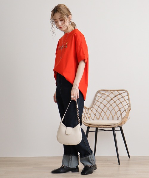 EGLANTINE tシャツ Eglantine ロゴ×フラワープリントカットソー