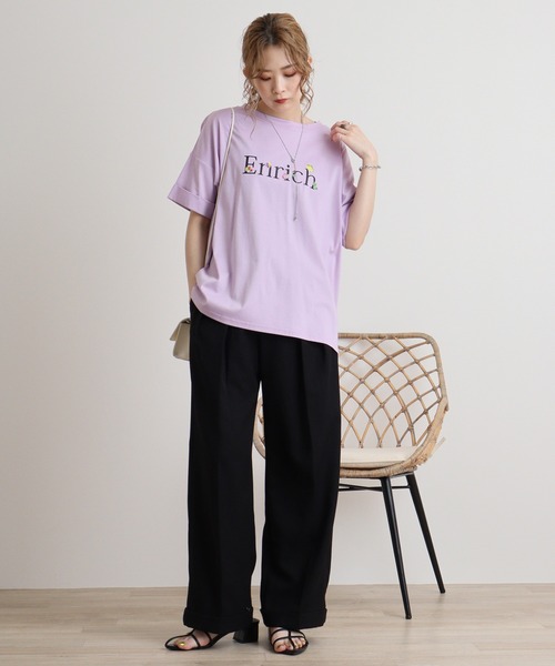 tシャツ Eglantine ロゴ×フラワープリントカットソー レディース EGLANTINE tシャツ Eglantine ロゴ×フラワープリントカットソー
