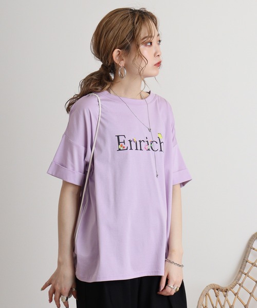 tシャツ Eglantine ロゴ×フラワープリントカットソー レディース EGLANTINE tシャツ Eglantine ロゴ×フラワープリントカットソー