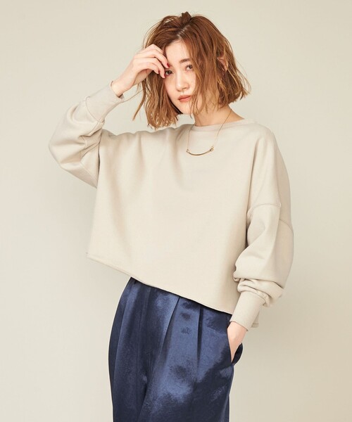 conte コンテ ロゴプリント ビッグ プルオーバースウェット 別注】＜blurhms for conte＞ロゴプリント プルオーバースウェット