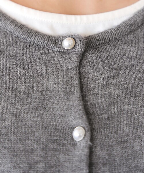 Tiaclasse カーディガン ラウンドネックミドル丈ニットカーディガン