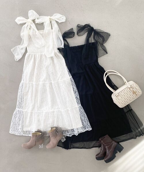 MAJESTIC LEGON（マジェスティックレゴン） ワンピース 肩リボン