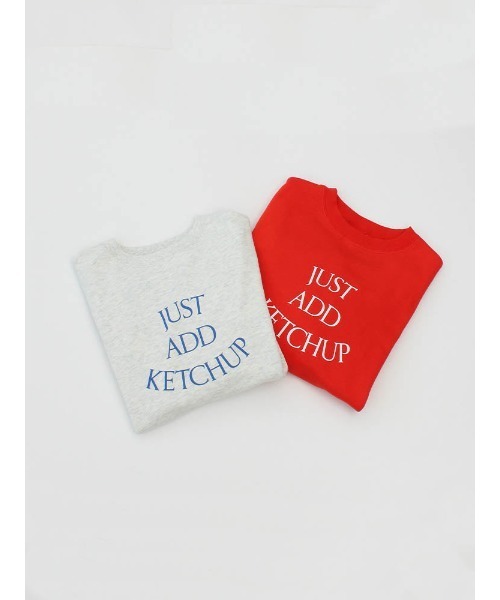 tシャツ 「Catchup」Catchup プリントスウェットトップス（大人サイズ） レディース Catchup tシャツ 「Catchup」Catchup プリントスウェット