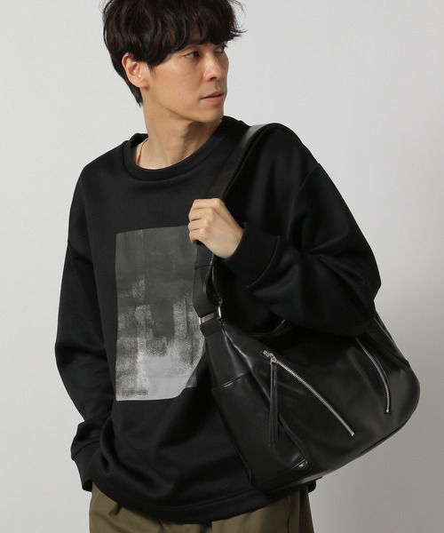 LAKOLE ショルダーバッグ フェイクレザーラージZIPショルダー