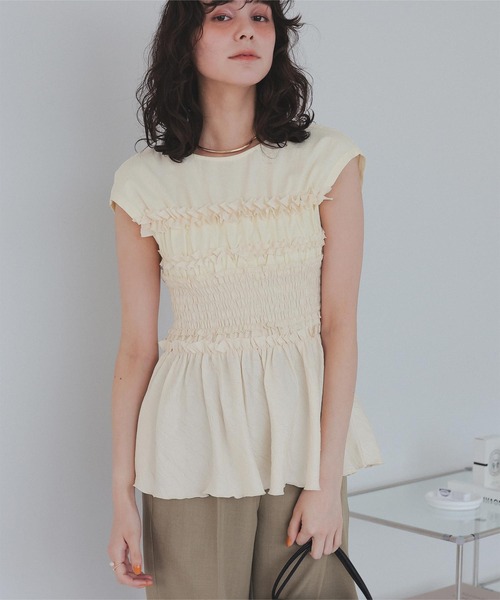 titivate（ティティベイト） tシャツ シャーリングドッキングフレンチ