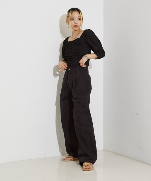 NOMINE（ノミネ） ジーンズ デニム デニムパンツ タック ボリューム