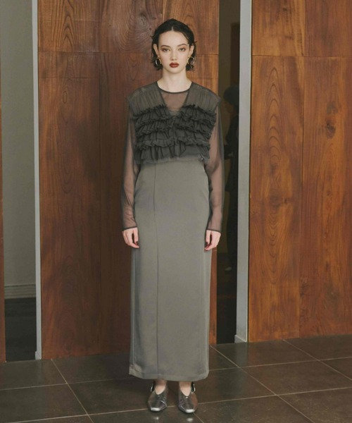 ANDRESD ドレス taffeta tulle vest set dress タフタチュール