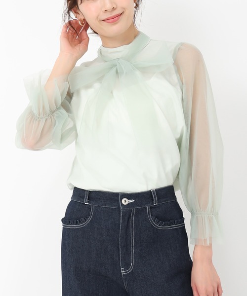 MISCH MASCH（ミッシュマッシュ） ブラウス シャツ チュールボウタイ