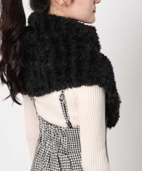Ober Tashe ストール マフラー ボタン付シャギー2WAYスヌード  