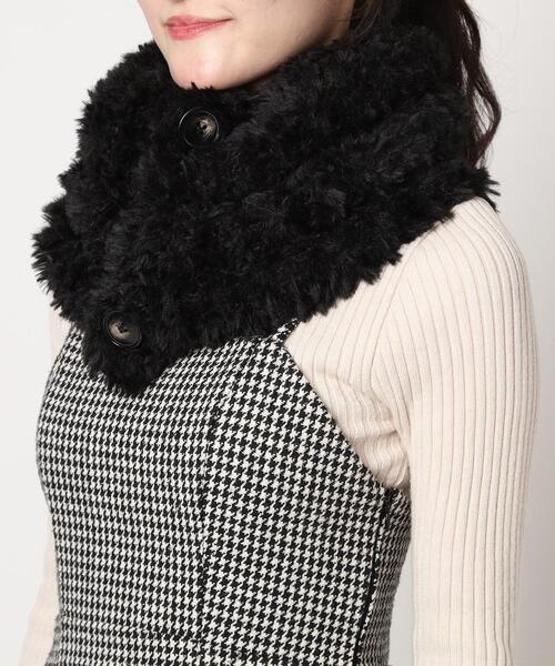 Ober Tashe ストール マフラー ボタン付シャギー2WAYスヌード  