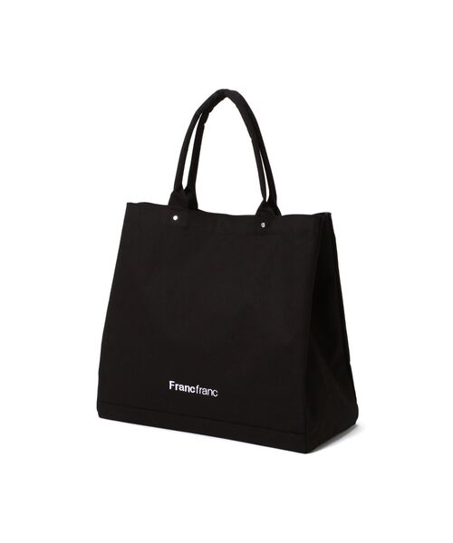 ブラックロゴトートバッグ Francfranc トートバッグ ロゴトートバッグ 2 L ブラック