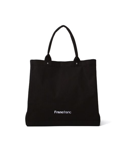 ブラックロゴトートバッグ Francfranc トートバッグ ロゴトートバッグ 2 L ブラック