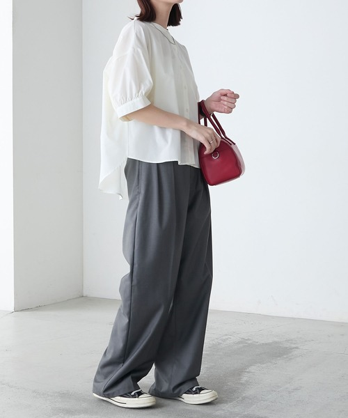 ブラウス シャツ バックシャーリング シャツブラウス レディース バックシャーリングシャツ（シャツ/ブラウス）｜terrace（テラス