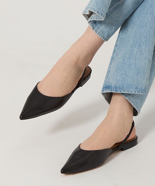 ODETTE E ODILE オデットエオディール ポインテッドフラットパンプス ODETTE E ODILE パンプス ポインテッドバックベルト フラット10