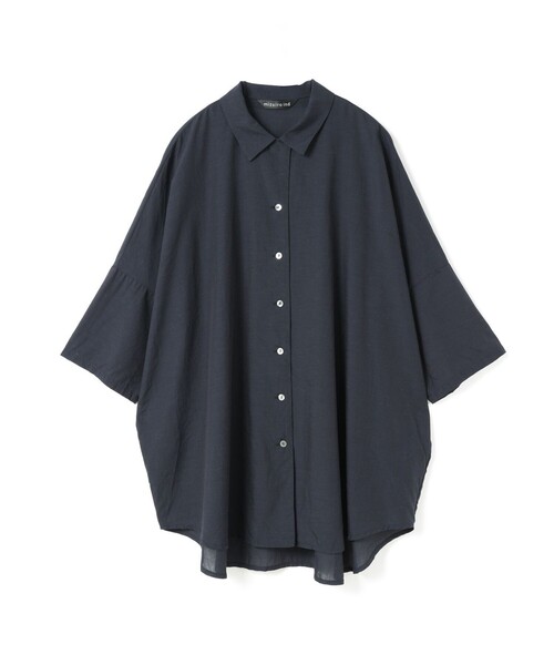 ブラウス シャツ mizuiro ind ハーフスリーブワイドチュニックシャツ レディース mizuiroind ブラウス シャツ mizuiro ind ハーフスリーブワイド