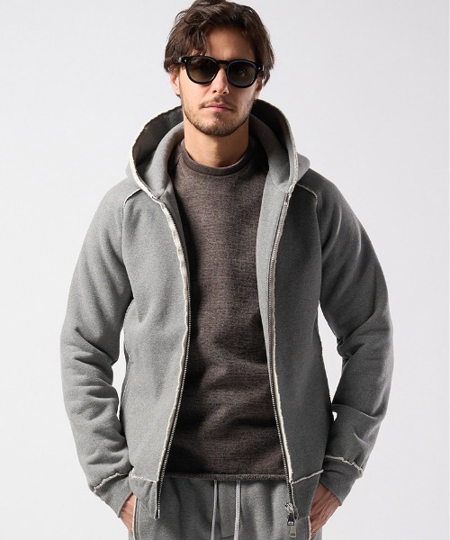 【美品】YOKO SAKAMOTO 23AW ラグラン パーカー グレー L wjk パーカー mpa3780-super urake parker ラグランスリーブパーカー