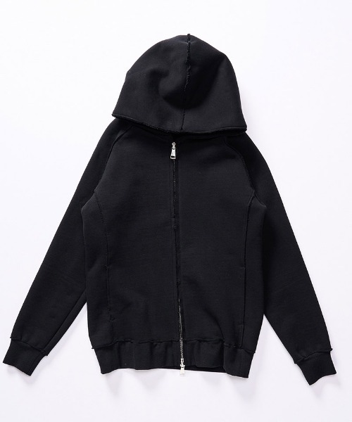 wjk super urake parka ジップアップ パーカー 黒 wjk パーカー mpa3780-super urake parker ラグランスリーブパーカー