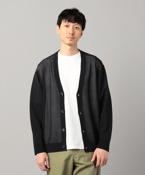 COMME CA MEN（コムサメン） カーディガン ペーパーヤーン透かし編み