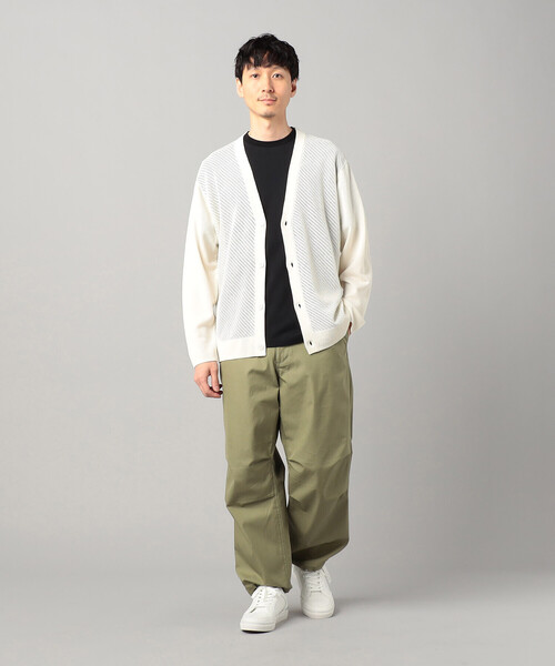COMME CA MEN（コムサメン） カーディガン ペーパーヤーン透かし編み