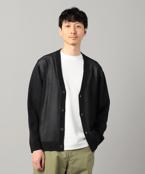COMME CA MEN（コムサメン） カーディガン ペーパーヤーン透かし編み