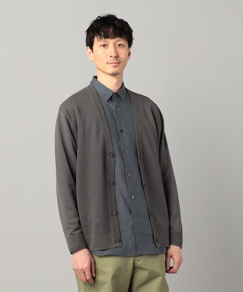 COMME CA MEN（コムサメン） カーディガン ペーパーヤーン透かし編み 