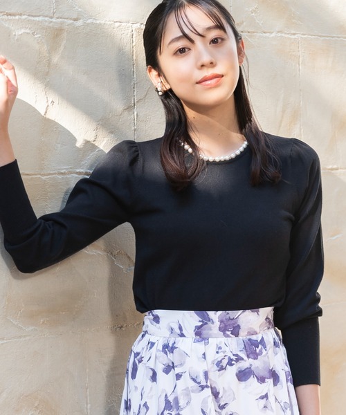 「MISCH MASCH」 長袖ニット フリ- ブラック レディース MISCH MASCH 「MISCH MASCH」 長袖ニット フリ- ブラック