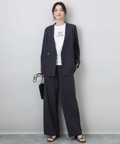 MK MICHEL KLEIN(エムケー ミッシェルクラン) ジャケット ノーカラー MK MICHEL KLEIN(エムケー ミッシェルクラン) ジャケット ノーカラー