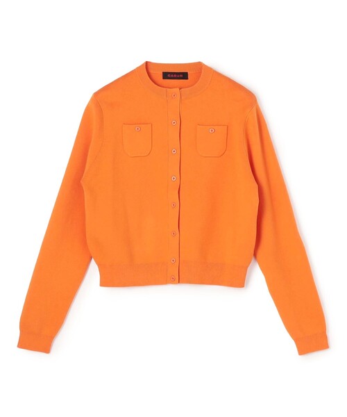 「CABaN」 ニットカーディガン S オレンジ レディース