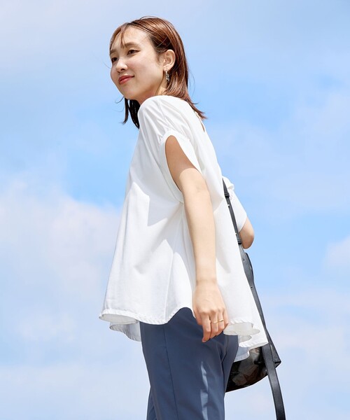 tシャツ 「吸水速乾/遮熱」ヒートシールドジャージー ボリュームフレアT レディース UNFILO tシャツ 「吸水速乾/遮熱」ヒートシールドジャージー