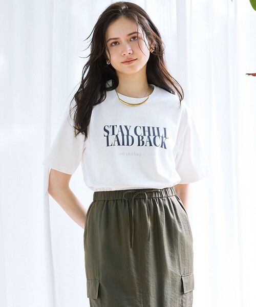 tシャツ 「SLOW/一部店舗限定」MVSコットン ロゴTシャツ レディース