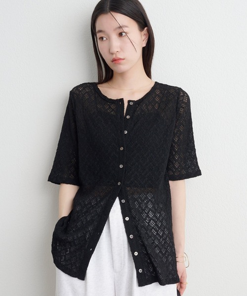 tシャツ ストレッチレース2WAYカーディガン レディース